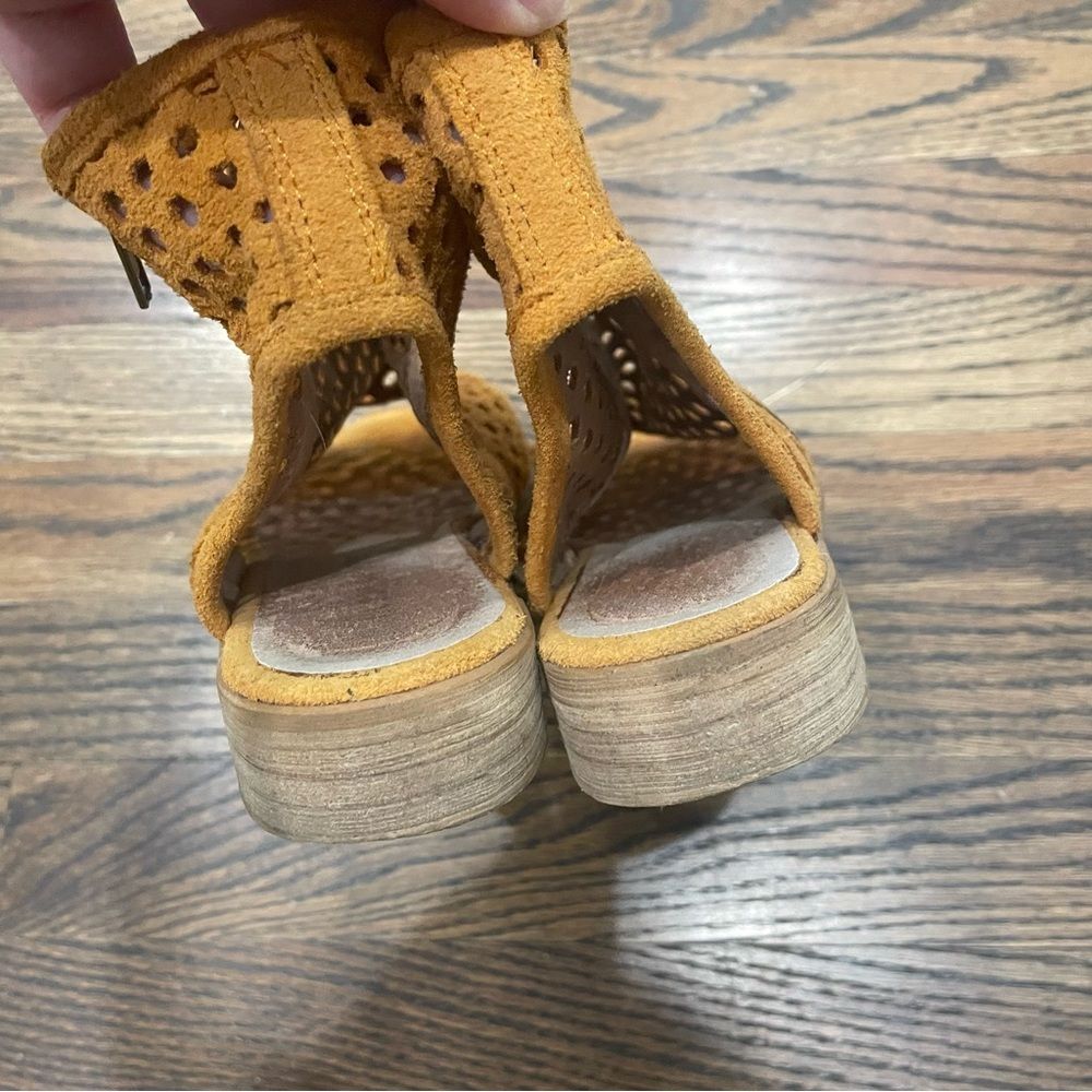 MUSSE & CLOUD Aria Ankle Boot Sandals Perforated Suede Open Toe Zip Up Sandals - Picture 6 of 11